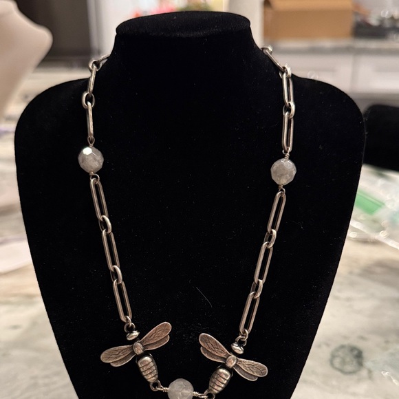 French Kande Jewelry - Chic Silver Insect Pendant Necklace